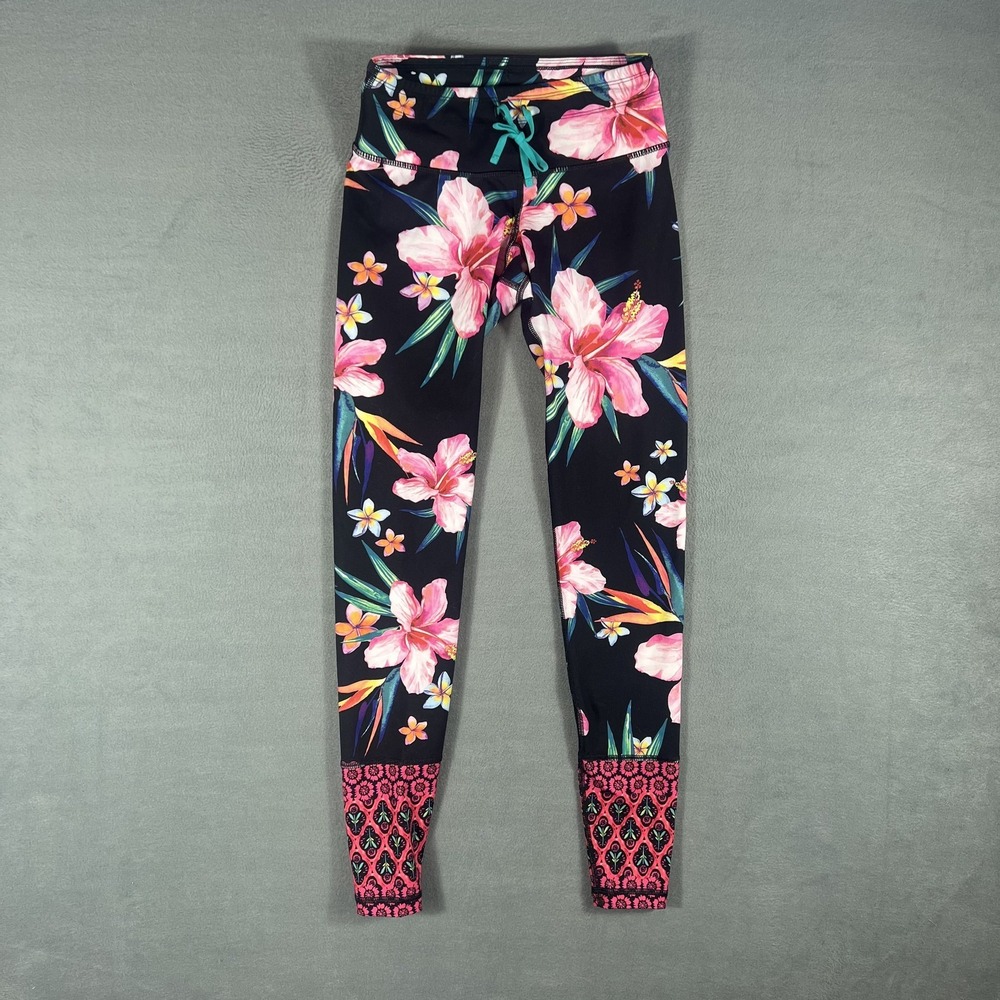 Old Navy Active XS Women's Leggings Floral Tropical Print High Waist Yoga Pants